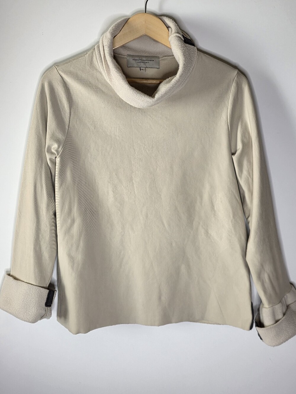 Henriette Steffensen Copenhagen fleece collar & Cuff Pull Over sweatshirt Size L